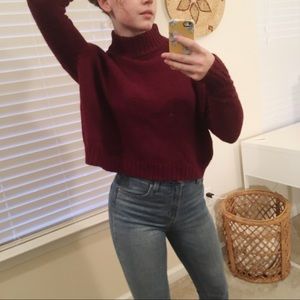American Eagle | Cropped Mock-Neck Sweater